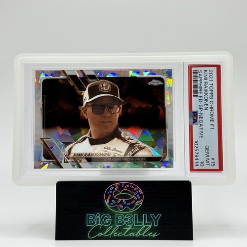 2021 Topps Chrome F1 Sapphire Kimi Raikkonen SP Negative Refractor /100 PSA 10