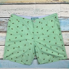 BONOBOS Men's Size 33 Swim Trunk 7" Inseam LIGHT GREEN w Avocado Prints