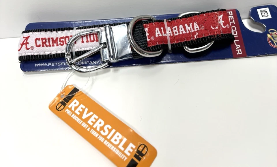 Alabama Crimson Tide Reversible Dog Collar Medium NCAA Pet Accessory Roll Tide - Image 3 of 4
