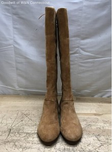 Vintage Y2K Paris Hilton Lyndsey Brown Suede Tall Rhinestone Heel Boots Size 8.5