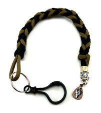 8 in. Keychain Lanyard, Braided Paracord w/charm, Handmade, Type III
