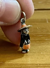 James Avery Trick Or Treat Enamel Halloween Costume Charm Sterling Silver Witch