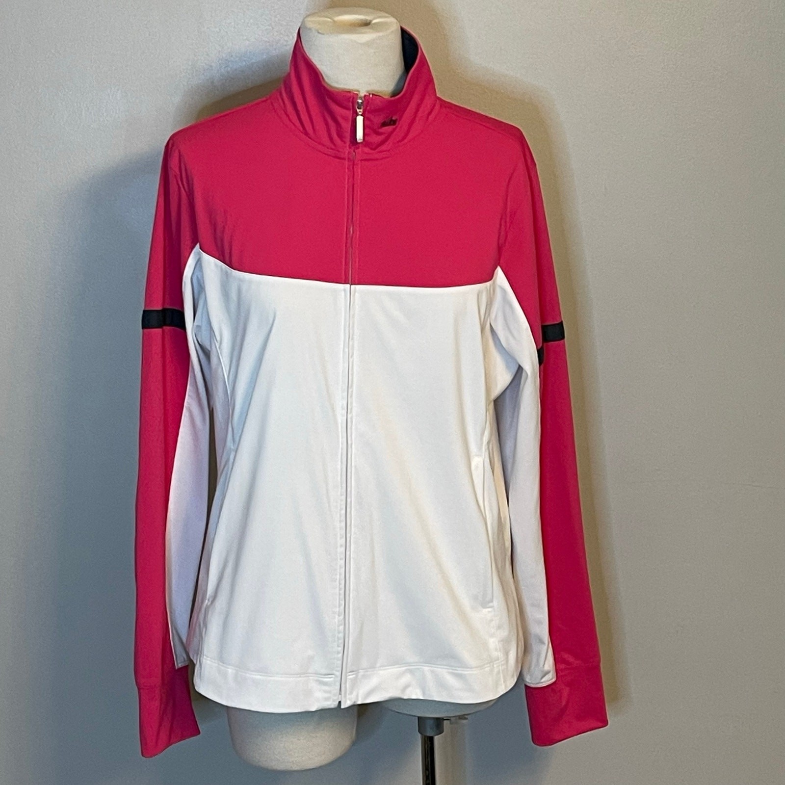 SACAI X NIKE Nike Golf Fit Dry Giacca Donna con Zip Rosa e Bianco