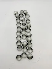 Silver/Gray 20mm Lampwork Silver Foil Strand of 10 Lentil Beads