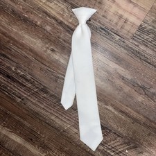 Manzini  Neck Wear Boys' Kids' Children's Solid Pre Tied Ready to Clip On Tie