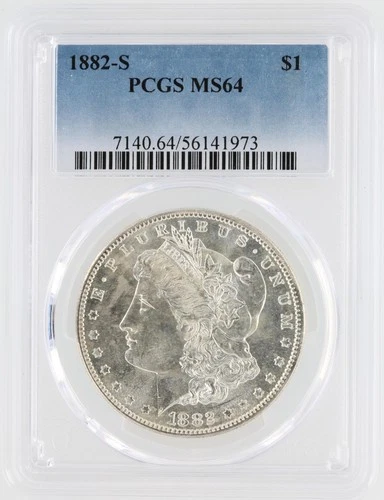 1882-S Morgan Silver Dollar PCGS MS64 S$1 San Francisco Minted No Reserve