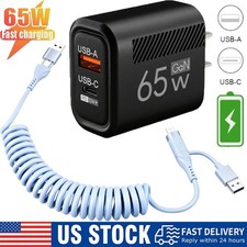 65W Super Fast Charging USB Type C Wall Charger For Samsung iPhone Android Phone