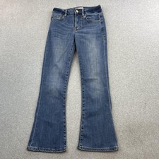 FRAME Jeans Womens 24 Blue Le Crop Mini Boot Bootcut Cropped Denim Medium Wash