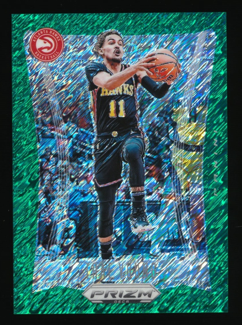 2023-24 PANINI PRIZM DECA TRAE YOUNG /12 GREEN SHIMMER #109 ATLANTA HAWKS