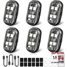 Upgraded 4LEDs 6PCS Wireless LED Strobe Lights, 8 Colors 6PCS Upgraded 4LEDs