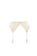AGENT PROVOCATEUR Womens Suspenders Lovely Soft Floral Lace White Size S
