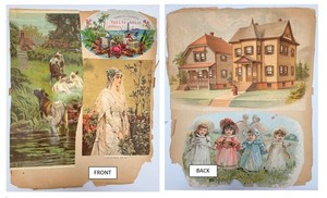 Late 1800s Victorian Scrapbook Page Habana Tobacco Label House Chromolithograph