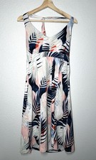 Athleta Island Life Halter Neck Dress Tropical Leaf Women’s Size 12