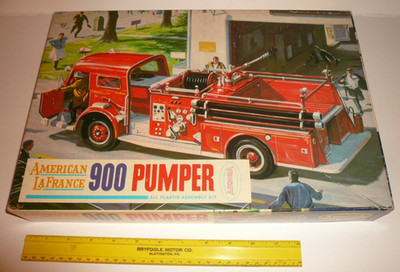 AURORA AMERICAN LAFRANCE 900 PUMPER BOX ONLY  15'' X 10'' CIRCA 1964 FIRE TRUCK