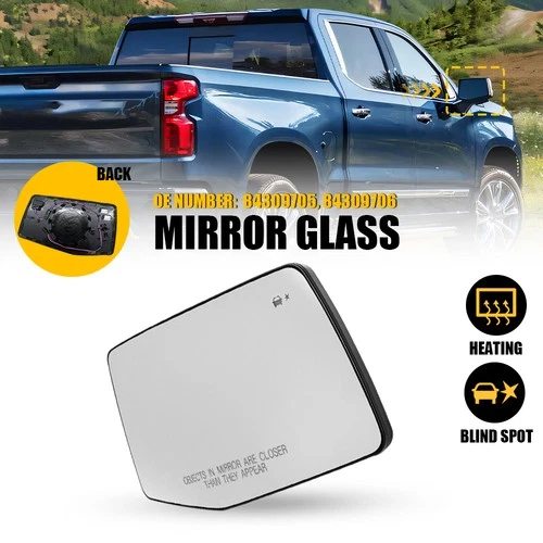 For Chevrolet Silverado 1500 2019-2024 Mirror Glass Heated Blind Spot Right Side