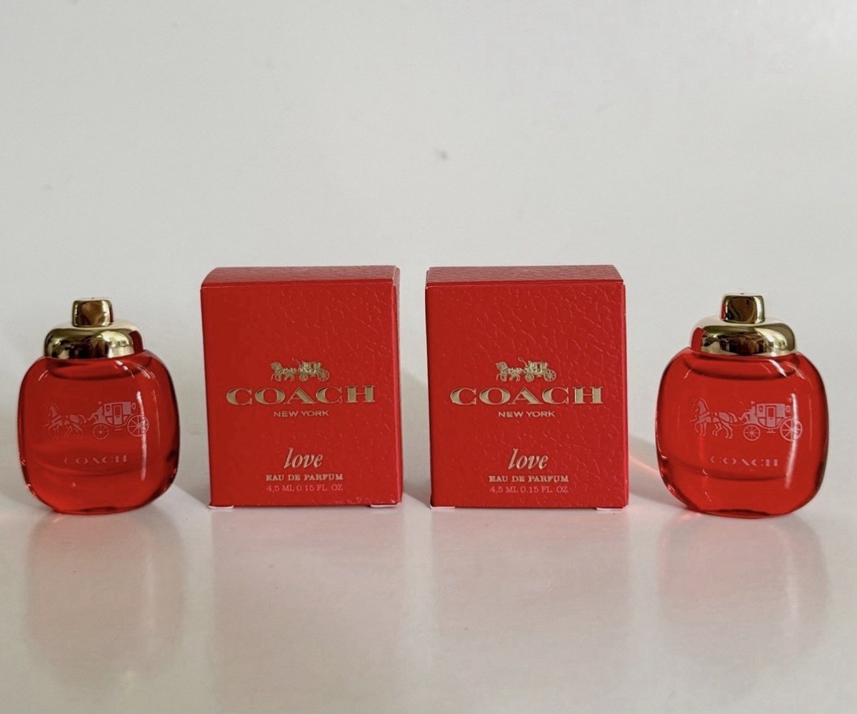 2X COACH LOVE Eau de Parfum MINI Travel 0.15 Fl oz/4.5 ml Perfume