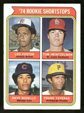 1974 Topps Baseball Card #607 Rookie Shortstops Frank Taveras. rookie card picture