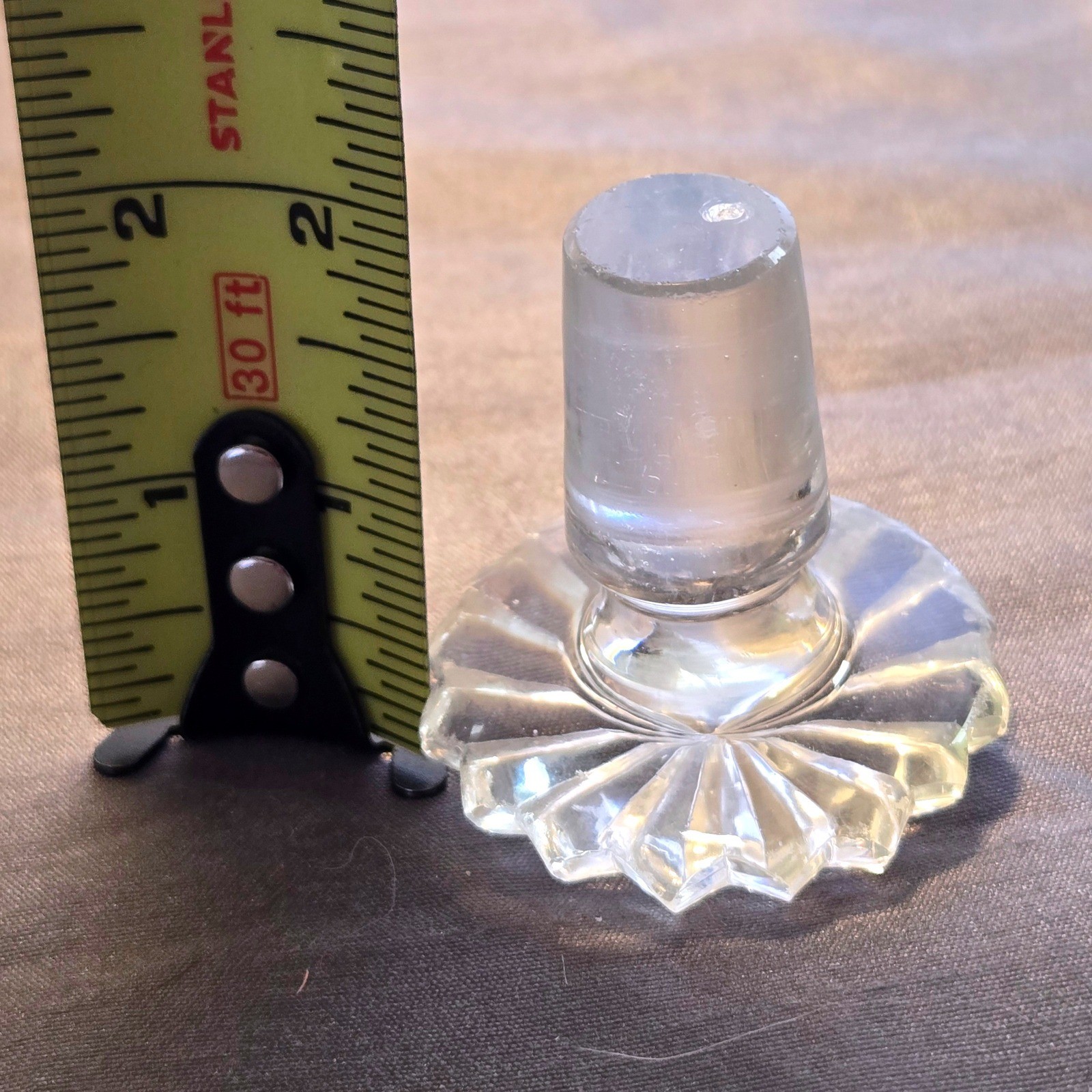Vintage Clear Cut Crystal Glass Decanter Wine Bottle Stopper Starburst Flower