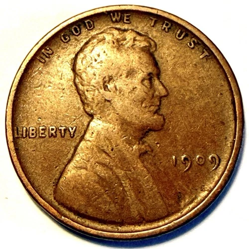 1909 Lincoln Cent Wheat Penny - Nice Coin Grades Fine+ FREE SHIPPING