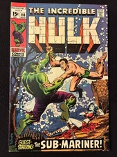 HULK 118 7.0 7.5 MARVEL 1969 HULK VS SUBMARINER MYLITE 2 DOUBLE BOARD MO