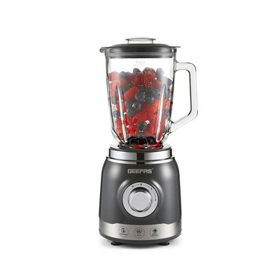GEEPAS Elektrischer Mixer Smoothie Maker Glaskanne Mixer Ice Crusher 700W Grau