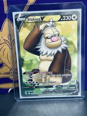 Slaking V 077078 Pokémon Go Full Art Holo Rare Pokemon Card NM