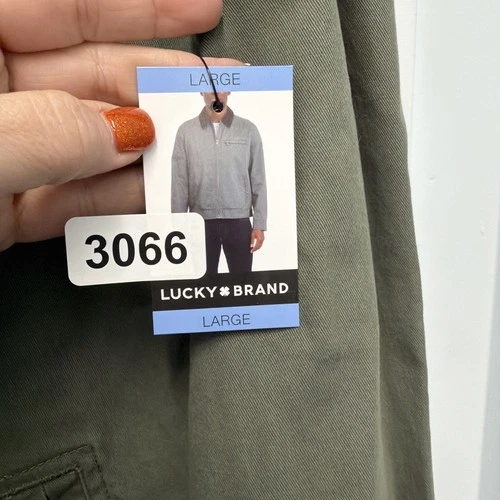 Men's L Green LUCKY BRAND FULL ZIP Bomber Jacket, 3-pockets, BRAND NEW WITH TAGS image 2