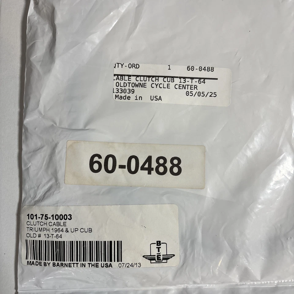 Cable de embrague 60-0488 60-0567 Triumph Cub T20 T20SC 200 1964 y más Barnett Foto 4 de 4