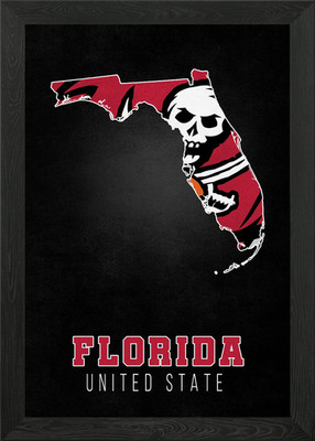 Florida State Karte gerahmtes Wandbild Poster Leinwanddruck Bild