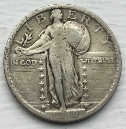 1918 Standing Liberty Quarter. NO RESERVE Look