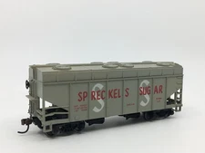 HO Tyco Mantua Spreckels Sugar 2-Bay Covered Hopper Car Metal Wheels