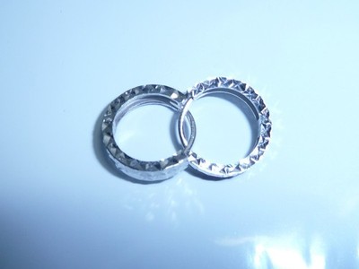 Solid Platinum Pt950 Hoop Earrings Diamond Cut 14mm 3.40g Pair