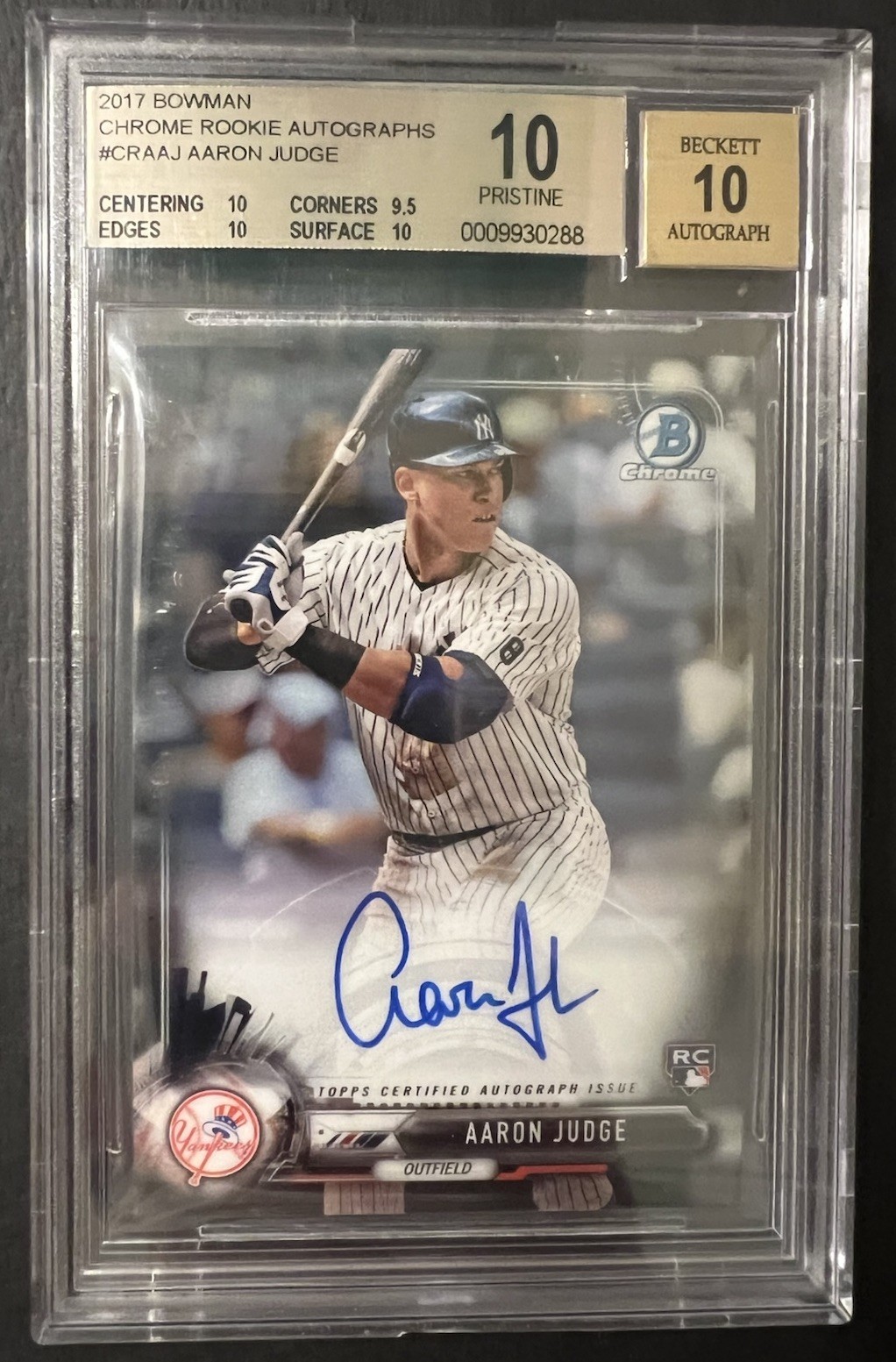 2017 Bowman Chrome Rookie Autographs Aaron Judge RC #CRA-AJ BGS 10 Pristine!