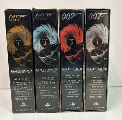 James Bond 007 DVD Box Sets Volume 1 2 3 4, 20 Films! 1962-2002, 40 Discs!