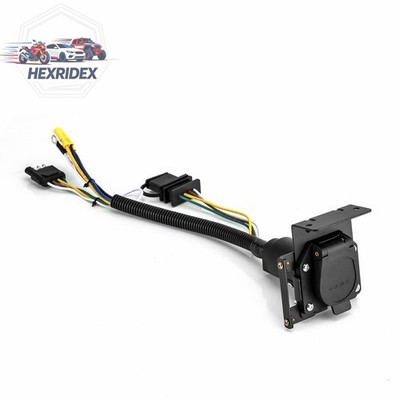Flat 4 Pin to 7 Way Blade RV Trailer Plug Adapter Tow Truck Light Wire Connector