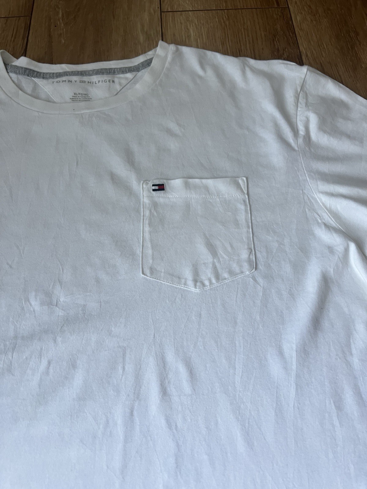 Tommy Hilfiger Men’s Sand Beige Pocket T-Shirt - Size Large - Essential image 2