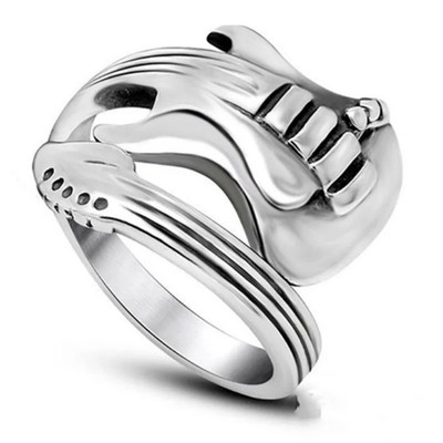 Hip Hop Retro Gitarre verstellbar Gitarrenring Herren Damen Rock Punk Musik Liebhaber Ring
