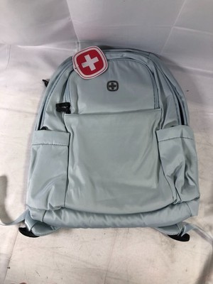  Swiss Gear Laptop Backpack Light Blue Padded Compartment Organizer