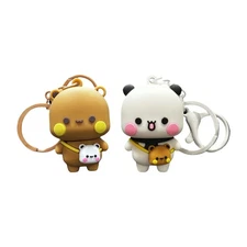 1Pc Panda Sweet Cute Bubu And Dudu A Pair Of Keychains Figure Couple Gift 5cm