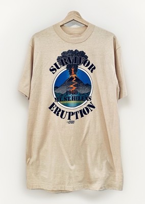 Vintage 1980 T- Shirt Mt. St. Helens Eruption Survivor EXCELLENT