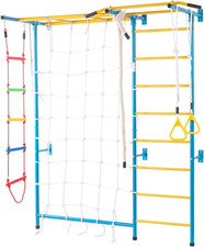 Indoor Jungle Gym for Toddlers, 7-In-1 Climbing Playset with Carbon Steel Swedis