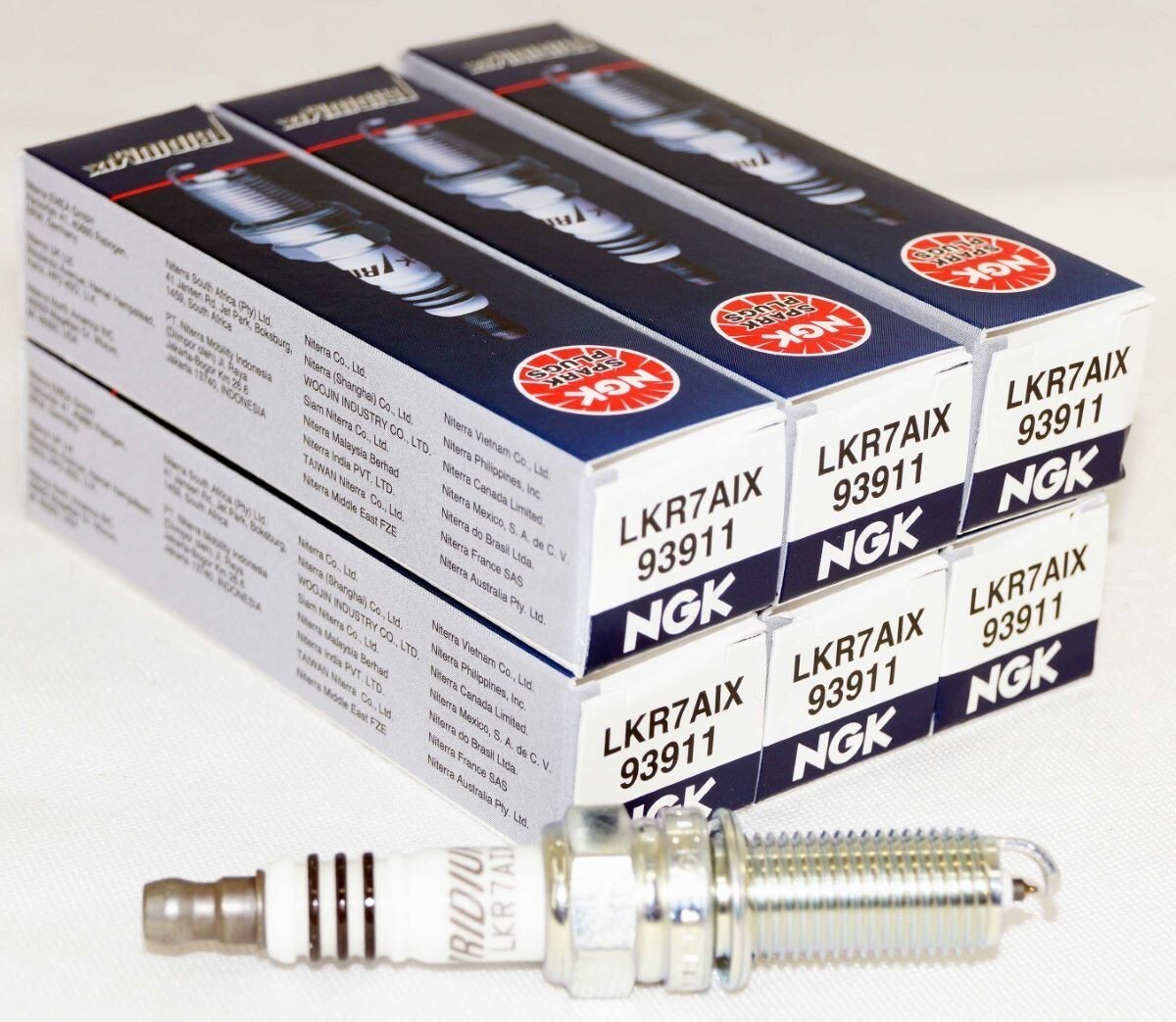 Spark Plug-Iridium IX NGK LKR7AIX 93911 Set of 6pcs
