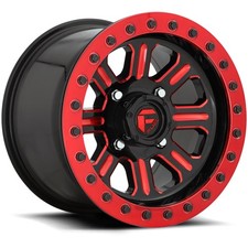 Fuel UTV D911 Hardline Beadlock 15x10 4x156 +25mm Black/Red Wheel Rim 15" Inch