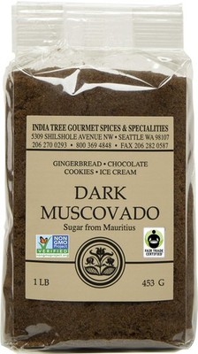 India Tree Dark Muscovado Sugar 1 Pound Pack of 4 Rich Flavor for Baking