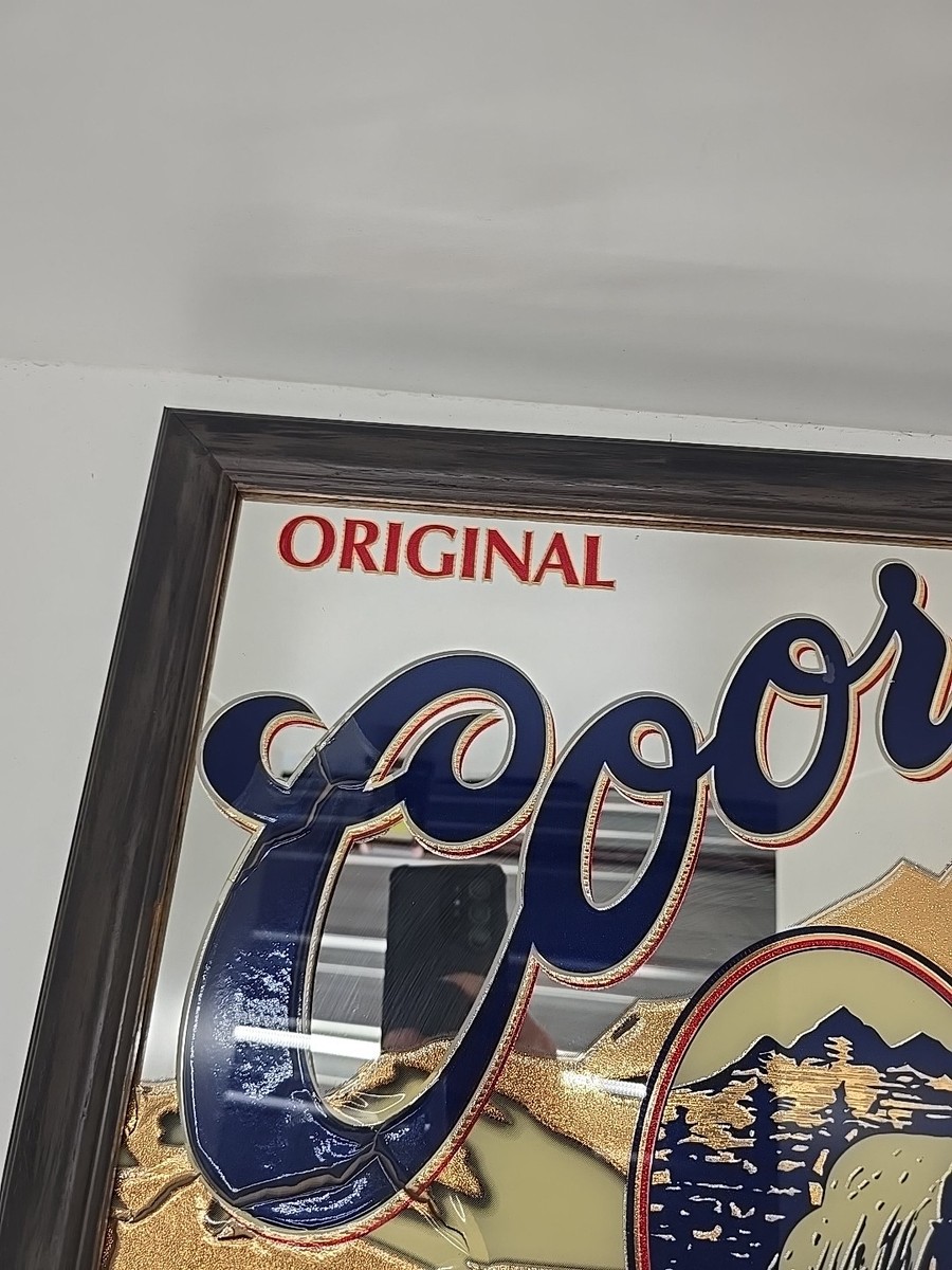 Vintage Coors Light Beer Waterfall 18” X 18” 2001 Mirror Sign Bar