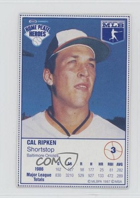 1987 Kraft Home Plate Heroes Food Issue Cal Ripken Jr #3 HOF 1d2t