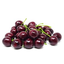 30PCS 2.5cm/1inch Lifelike Artificial Cherry Realistic Fake Fruit Cherries Si...