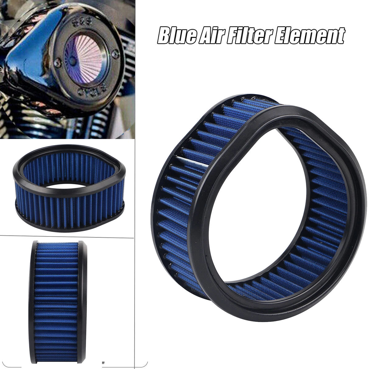 Blue Teardrop Air Filter Element For S S Super E G Carburetors Sportster XL
