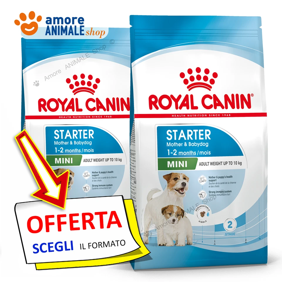 Royal Canin Dog → Mini, STARTER Mother & Babydog - 1 / 8 kg - Crocchette Cane