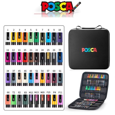 NEW POSCA Marker Pent Set With Portable Stroage Zipper Bag ,PC/1M 3M 5M 36/40/44